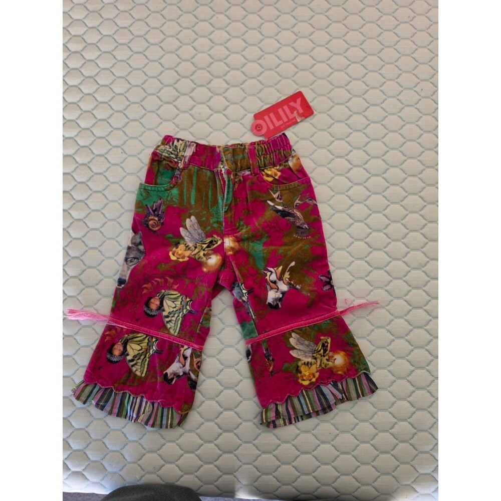 Oilily Girls Velour Pants Size 80 NWT Hungary Colorful Print